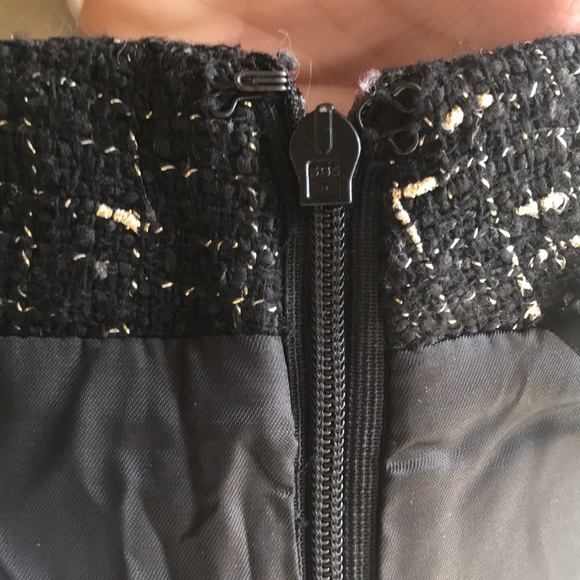 SHEIN Tweed Mini Skirt M - Knee Length black gold - Picture 9 of 10